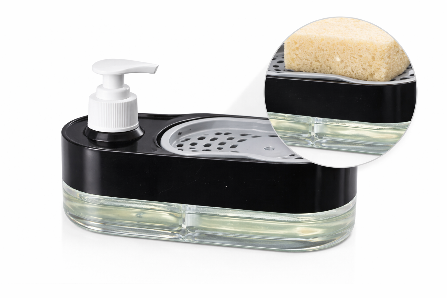 Kitchen Soap dispenser and sponge holder