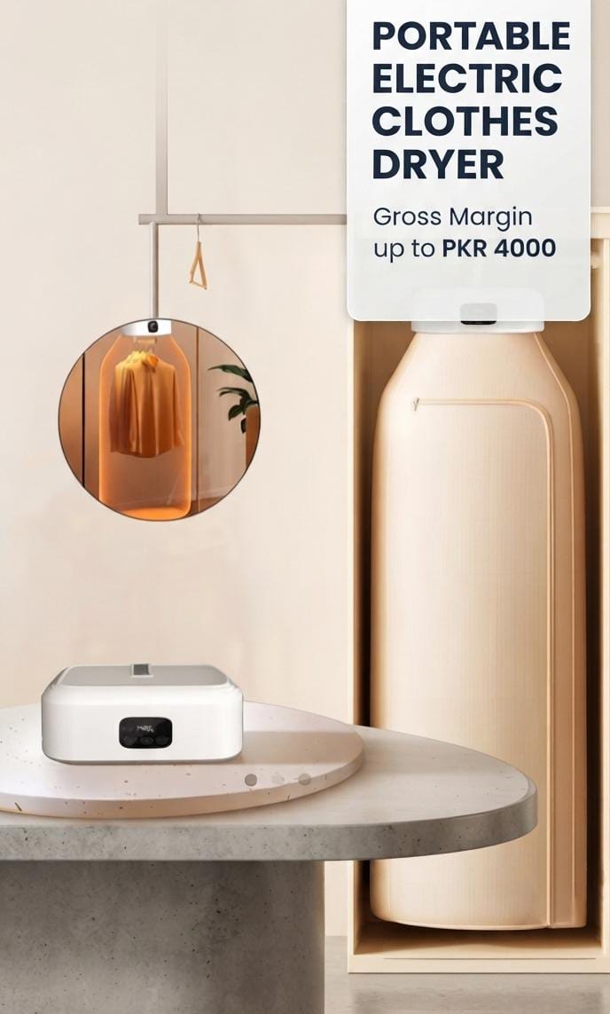 Portable electric clothes dryer by Brandcore with foldable design and fast, energy-efficient drying for easy use at home or on the go
