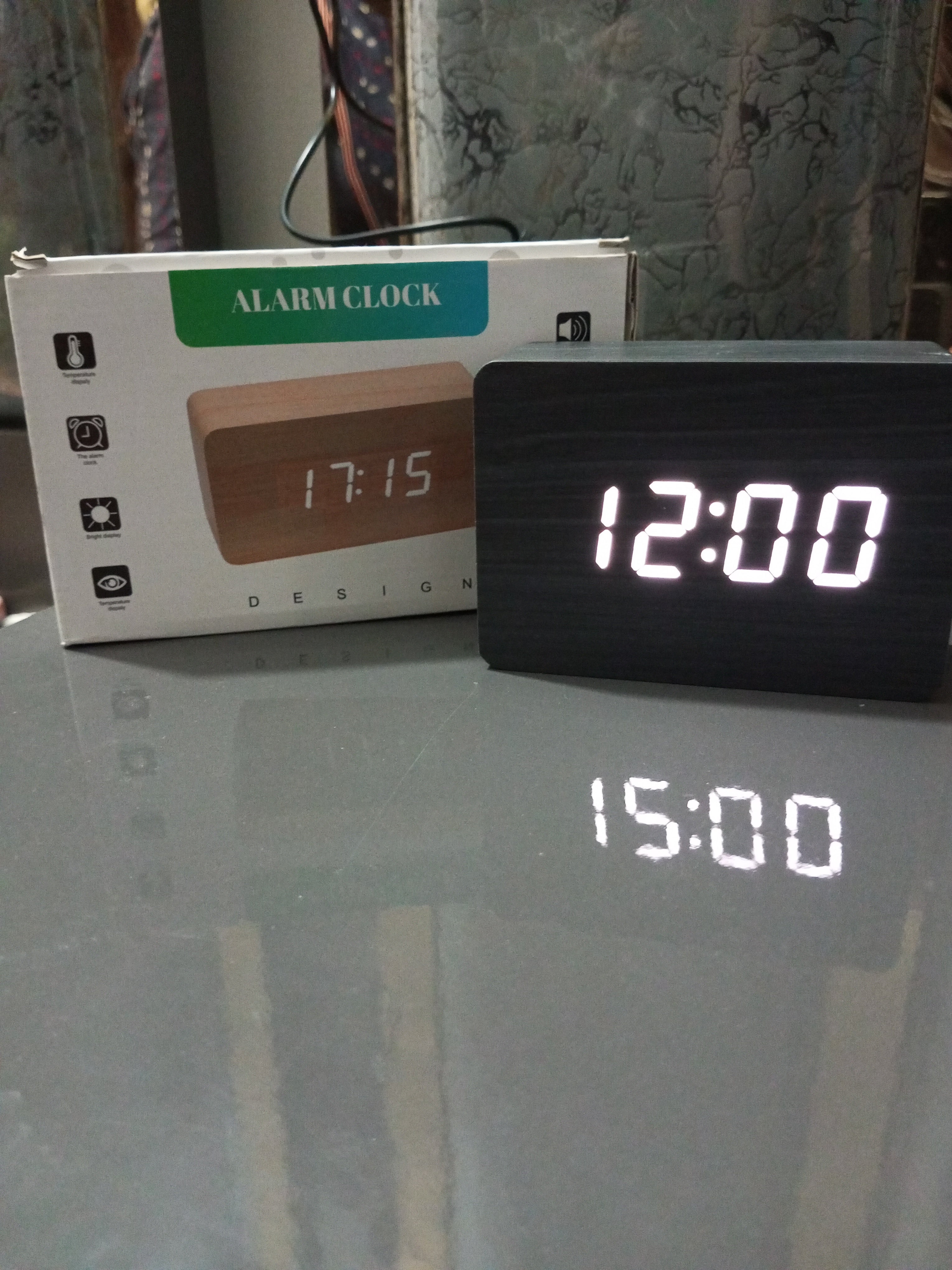 Wooden LED Digital Alarm Clock