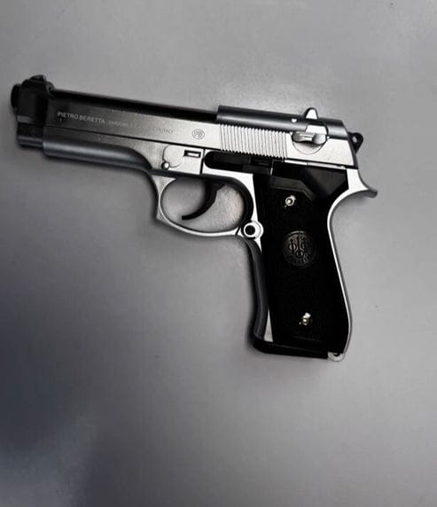 M92 Beretta Metallic Edition Airsoft Gun – Realistic Silver Toy Pistol with BB Pellets