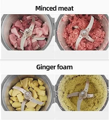 Powerful 2-in-1 Food Processor & Electric Meat Grinder