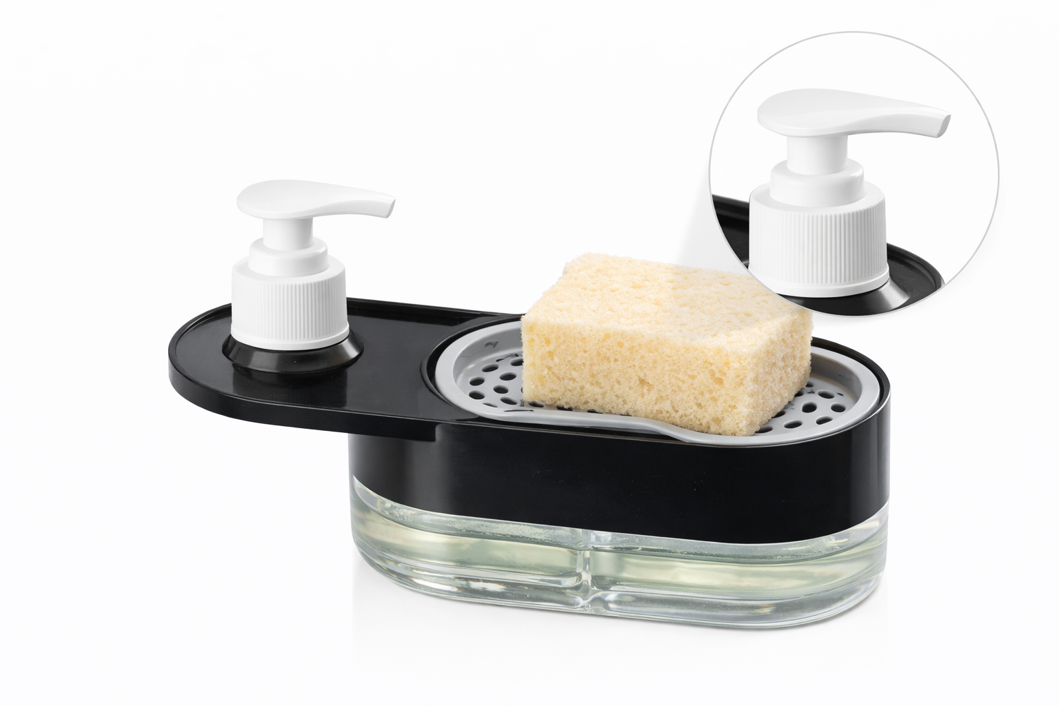 Kitchen Soap dispenser and sponge holder