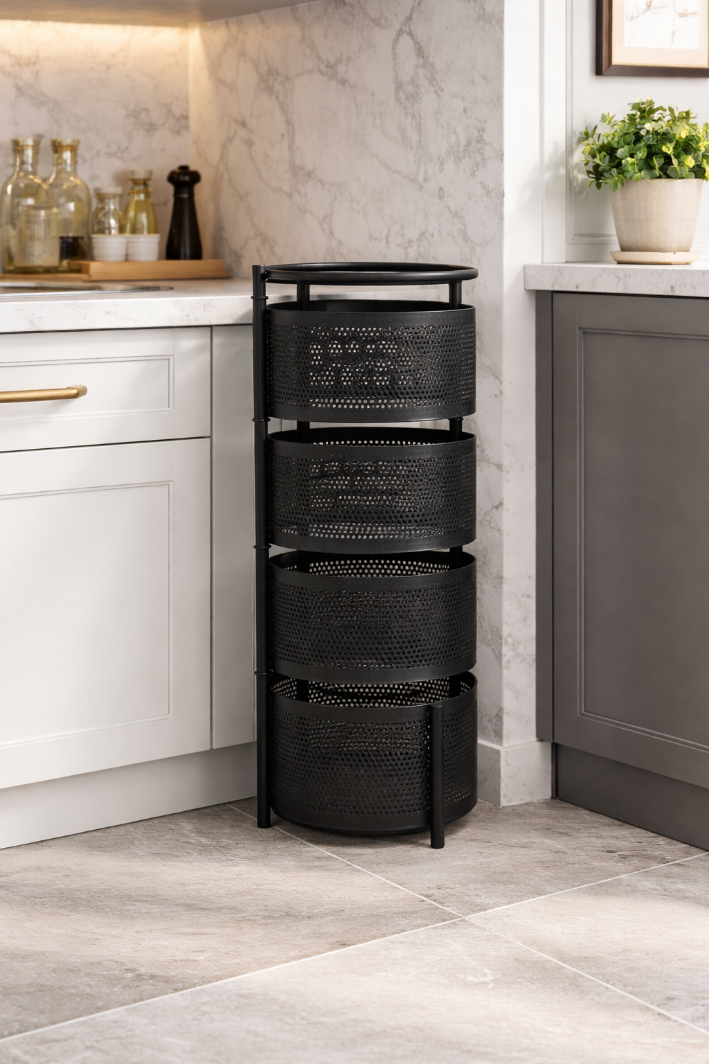 5 Layer Rotating Wheel Trolley Rack